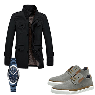 Outfit mit Grau Sneaker Camel Active "written"