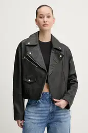Usnjena biker jakna enska, rna barva, 50533803