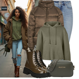Gummistiefeletten mit Schnürung Outfits image
