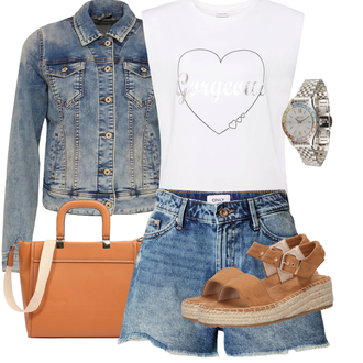 Outfit s Oranžová Taška Přes Rameno forever new "Outfit na léto"
