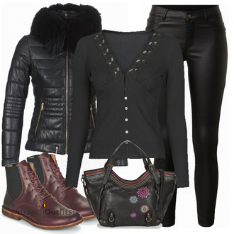 Outfit met Schoudertas Desigual "Mooie winter look"