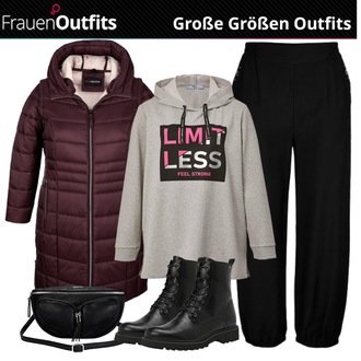 Outfit mit Kurzmantel miamoda "Winter Outfit in großen Größen"