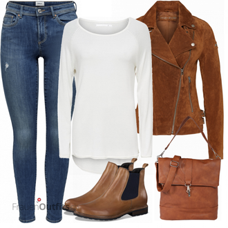 Outfit mit Rot Lederjacke Freaky Nation "Outfit für den Herbst"