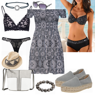 Mit Pailletten Outfit mit Lila/Dunkelblau/Rosa Bikini Großer Cup Samsøe Samsøe "Urban Classics"