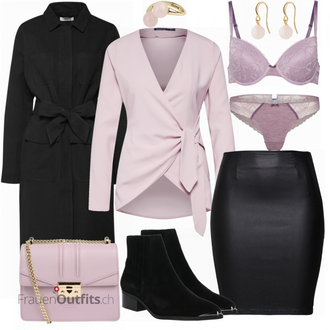 Outfit mit Schwarz Stiefel VERO MODA "PIECES Rock"