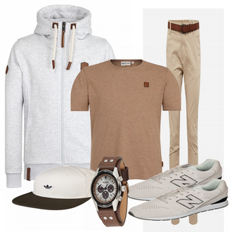 Outfit mit Weiß Sneaker New Balance "Erminigild"