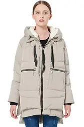 Orolay Damen Verdickte Daunenjacke Warmer Mantel Beige M