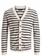JACK & JONES Gestreiftes Strick-Cardigan beige / schwarz