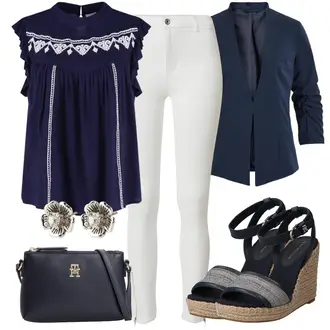 Outfit sa Siva Stud Naušnica Set naušnica Coach "Cool proljetni look"