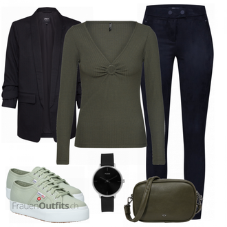 Outfit mit Grau Sneaker Superga "Frühlings Outfit"