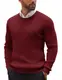 COOFANDY Herren Rundhals Pullover Feinstrick Sweater Strickpullover Ribbed Pullover Langarmshirt Modern Fit Pulli Winterpullover Weinrot M