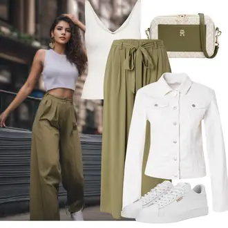 Outfit mit Weiß/Beige Sneaker Low/Sommer Sneaker/Sneaker Mit Seitlichem Reißverschluss/Leder Sneaker/Vintage Sneaker/Schmaler Sneaker/Skateschuh Puma "Sommer Look für den Alltag"
