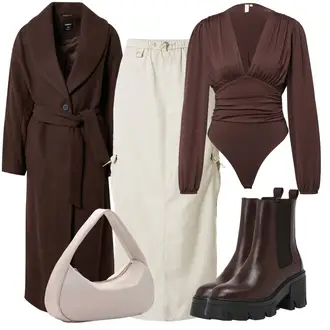 Outfit mit Khaki Cargo Rock edikted "Perfekt für den Winter"