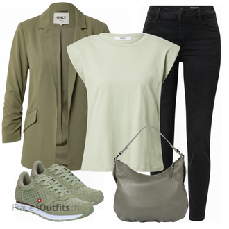 Outfit mit Grün Schuh Sneaker WODEN "Cooler Look für den Frühling"