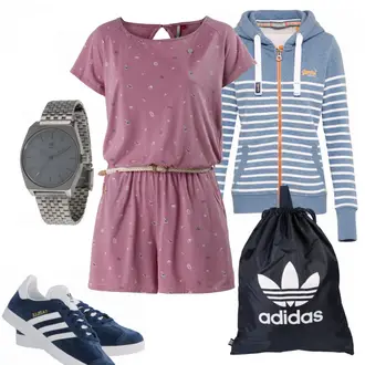 Gazelle Outfit mit Grau Sneaker Adidas Originals "Adeline"