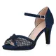 SCARPE VITA Damen Sandaletten Riemchensandaletten Stiletto High Heels Party Schuhe Strass Absatzschuhe Elegante Abendschuhe 191536 Dunkelblau 38