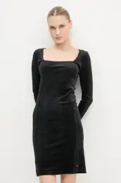 Obleka iz velurja rna barva, D25040-D422