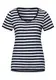 Street One Damen T-Shirt mit Streifen Muster in Blau,Weiß