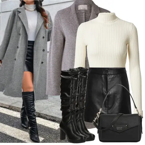 Comment poter Noir Jupe en Similicuir/Jupe en Cuir/Jupe Mini en Cuir yas avec Noir Jupe en Similicuir/Jupe en Cuir/Jupe Mini en Cuir yas