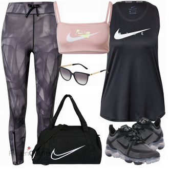 Sport Outfits mit Grau Strumpfhose Nike, Grau Bh Nike "Sport Outfit"