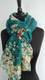 Dames sjaal - viscose - vogels - bloemen - petrol - groen - rood - geel - 80 x 175 cm