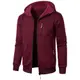 Aoouekul Herren Hoodie Sweatjacke Langarm Pullover Zip Kapuzenpullover Sweatshirts Mode Kapuzenjacke Männer Kapuzenpulli mit Reißverschluss Sport Style Casual (Weinrot,M)
