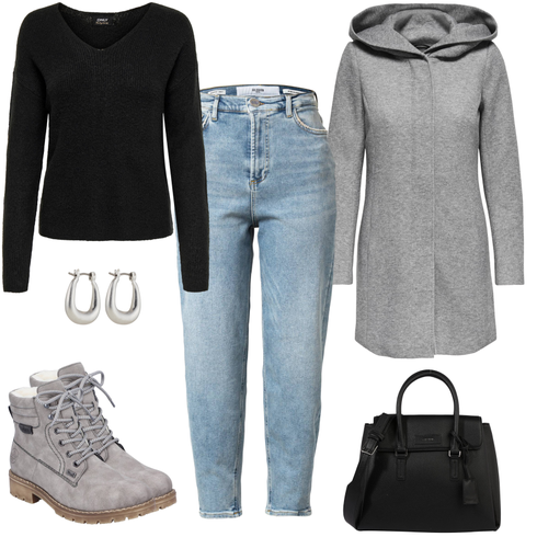 Hellgrau/Grau/Beige Schnürstiefelette/Klassischer Stiefel/Springerstiefel/Gefütterte Stiefelette/Winter Stiefelette/Winterschuh Rieker kombinieren mit Schmuck Creole AllSaints