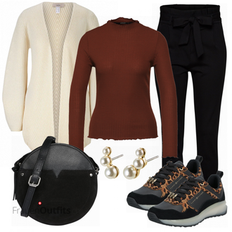 Outfit mit Blau Sneaker Tommy Hilfiger "PIECES Tasche"