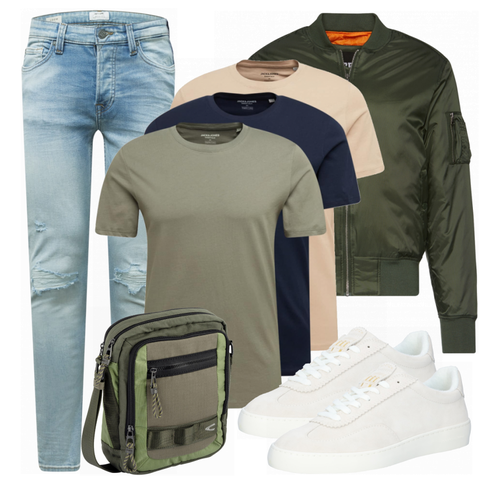 Weiß SchulterTasche Camel Active kombinieren