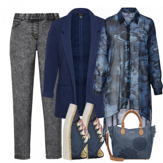 Outfit mit Grau Desigual "Editha"