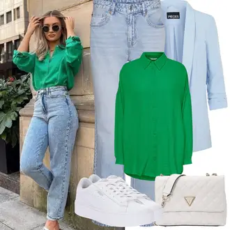 Tenues en Jeans avec Bleu clair/Bleu Costume Blazer Casual/Blazer Oversize/Blazer Court/Veste en Cuir pour Homme/Veste en cuir pour hommes/Blazer Élégant/Blazer Chemisier/Blazer Long/Blazer Boyfriend/Tunique/Chemisier Grande Taille Pieces "Tenue de printemps"