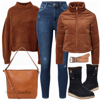 Outfit mit Schwarz Stiefel Tom Tailor "Freizeit Bekleidung"
