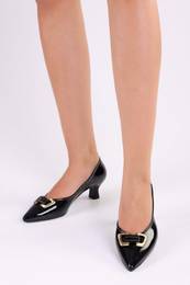 Women's Rover Black Patent Leather Heeled Shoes Stiletto