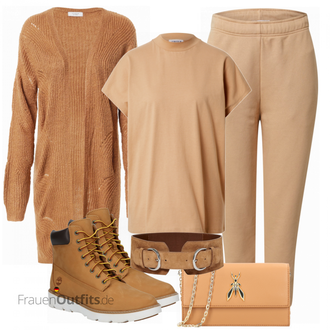 Outfit mit Braun Sportschuh/Stiefel Timberland "Herbst Outfit in warmen Farben"