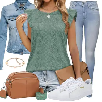 Outfit mit Gold Kettenuhr/Schmuck Tommy Hilfiger "Schöner Sommer Look"