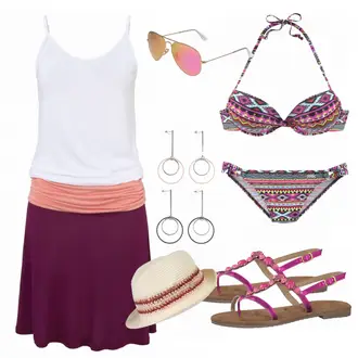 Outfit mit Grau Bademode Lascana "Barcelona"