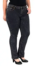 ESRA Jeans Damen Straight Jeans Damen High Waist Jeans-Hose Gerade Schnitt Hose Hoch-Bund Plussize Große Größe Damen Hose Straight Fit Gerades Bein hoher Bund bis Übergröße FG2