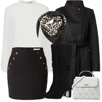 Winter Outfit mit Schwarz/Dunkelblau/Grau/Khaki Short Große Größe/60er Jahre Rock/70er Minirock/90er Rock/College Rock/Minirock/Moderne Rock/Büro Rock/Bleistiftrock/Schuluniform Rock/Rock Zum Binden/Unisex Rock/Winterröcke/Woll Rock About You "Herbstliches Freizeit Outfit"