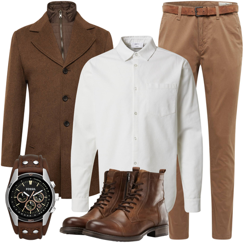 Grau/Weiß/Khaki/Creme Business Hemd/Musselin Hemd/Businesshemd/Casual Hemd/Hemdbluse/Bügelfreies Hemd DAN FOX APPAREL kombinieren