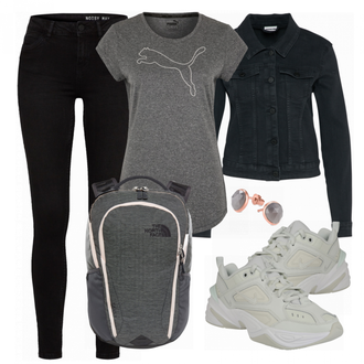 Kurz Outfit mit Schwarz/Dunkelblau Mantel/Cordjacke/Kurzjacke/Jeansjacke/Shirtjacke/Kurze Jeansjacke/Sommerjacke/Bluse Große Größe Noisy may "Noisy may"
