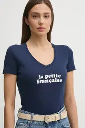 Bombana kratka majica La Petite Franaise THIBAULT enska, mornarsko modra barva, THIBAULT