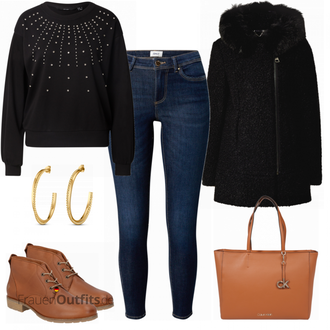 Outfit mit Braun Stiefel Apple of Eden "Kuscheliges Herbstoutfit"