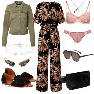 Outfit mit Rot Jumpsuit Only "Stylische Sommerlaune"