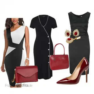 Outfit mit Rot/Bordeaux/Dunkelrot/Braun Vintage Pumpe/Business-Schuh/High Heel/Bequemer Pump/Hochfrontpump/High Heel Pumps AOOAR "Sophisticated Lady"