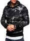 behype. Herren Kapuzen-Pullover Biker Hoodie Sweatshirt 40-8054 Camouflage-Schwarz M