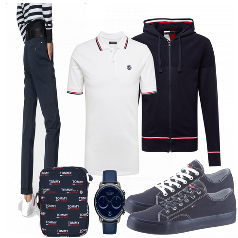 Grau Schuh Sneaker Tommy Jeans kombinieren