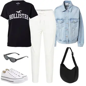 Hochzeit Outfit mit Weiß/Creme Sneaker Low/Canvas-Sneaker/Schmaler Sneaker Converse "Bequemes Freizeitoutfit"Look: Schule, Pop Konzert, Hochzeit