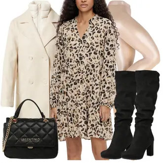 Outfit Inspo mit Rosa/Beige/Blau Strumpfhose/Hose/Hemd/Kleid/Strickkleid/Schlaghose Wolford "Die beste Kombination für Damen"