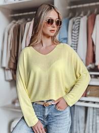 Sweter damskie one size oversize NORVAN cytrynowy