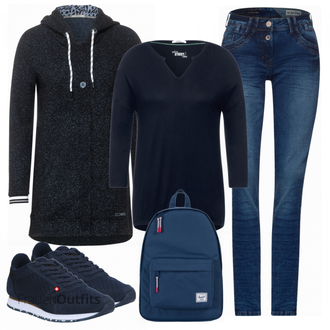 Outfit mit Schwarz Schuh Sneaker WODEN "Schönes Frühlingsoutfit"